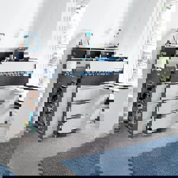 Bedmaster Ersa Mid Sleeper Storage Bed With Desk