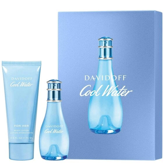 Davidoff Cool Water Gift Set For Women - EDT 30ml Spray & Body Lotion 75ml