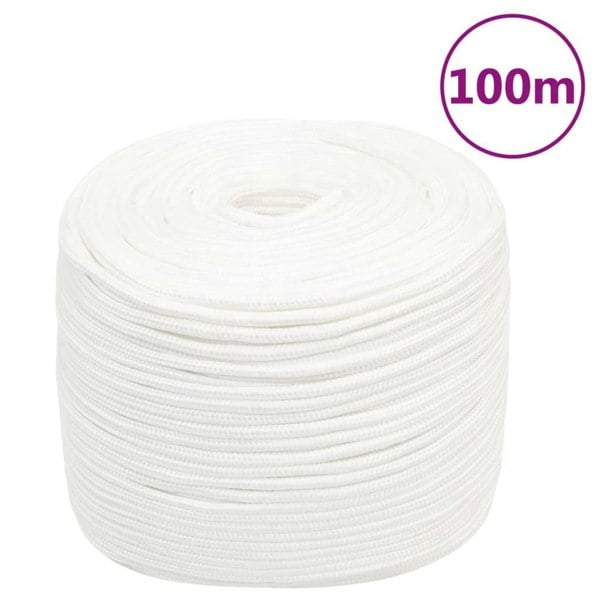 Berkfield Boat Rope Full White 10 mm 100 m Polypropylene