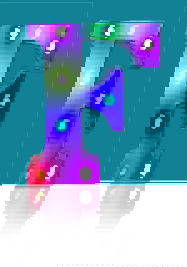 St Helens Battery Operated RGB Letter   With Remote Control Letter F