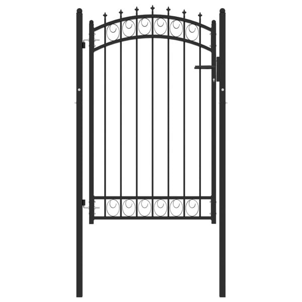 Berkfield Fence Gate with Spikes Steel 100x150 cm Black