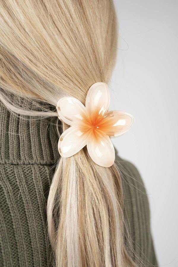 Jameela Flower Shaped Hair Claw Clip - Peach
