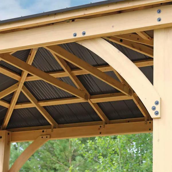 11ft x 13ft Meridian Gazebo with Graphite Roof Backyard Bliss 5