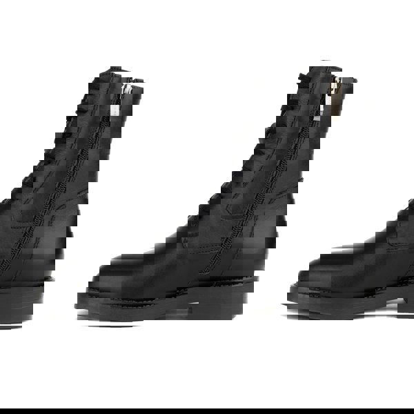 Embassy London Didi Wool - Black - Women's leather lace-up and zip-up round toe combat boot