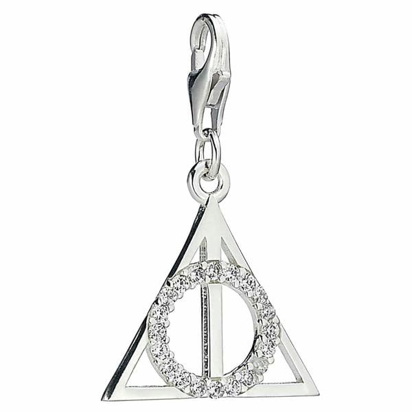 Harry Potter sterling silver Deathly Hallows clip on charm with crystals