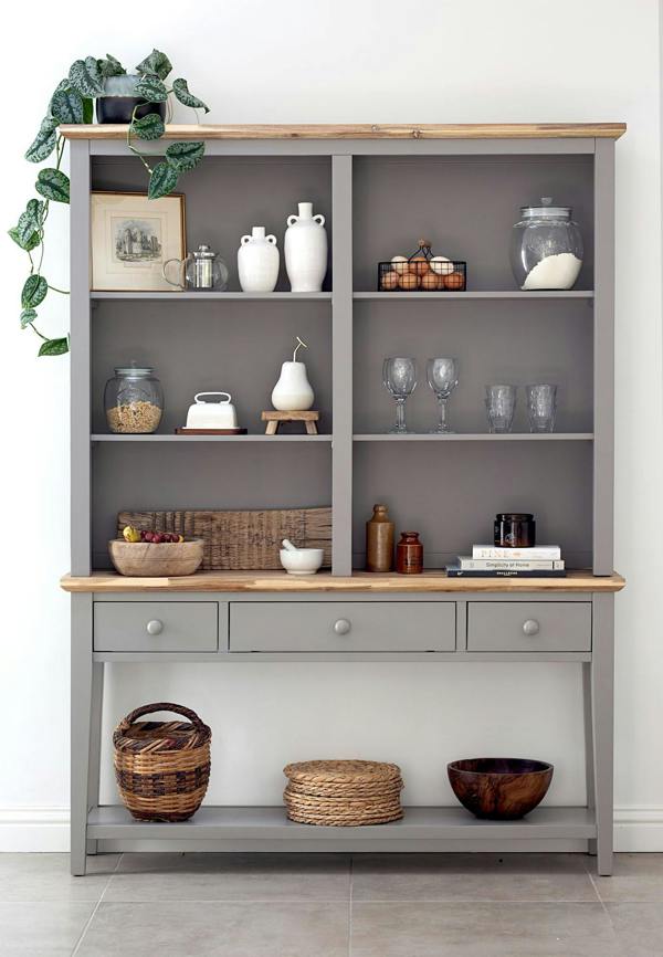 Statement Furniture Florence Console Table and Hutch, Display Cabinet with Shelves