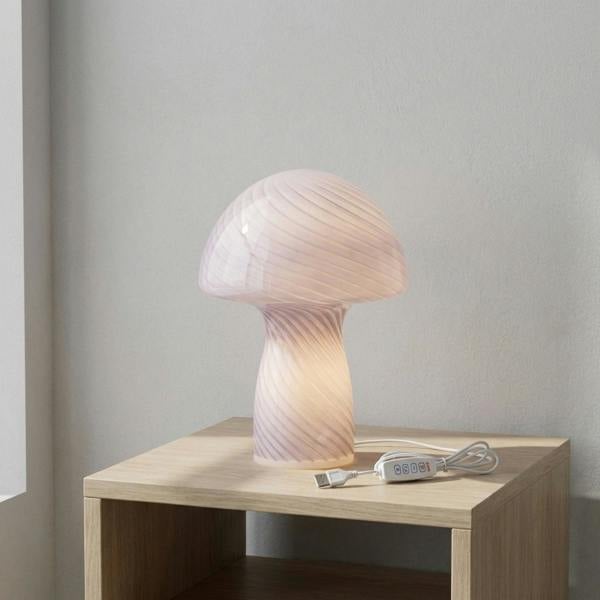 Garden Greatness Contemporary Lilac Grey Mushroom Table Lamp