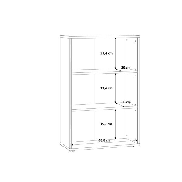 Wyld Haus Bucharest Tall Wide 2 Shelf Vintage Oak Wooden Bookcase