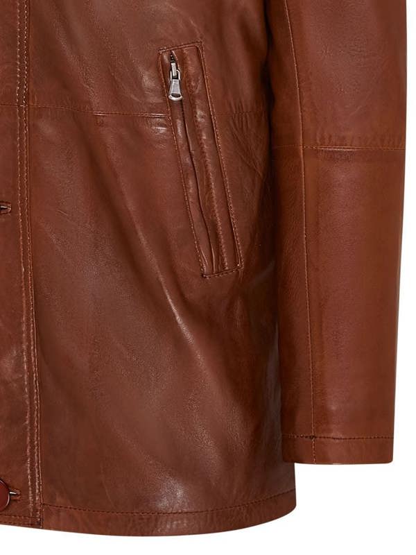Infinity Leather Mens Mid-Length Warm Leather Trench Coat - Varkaus