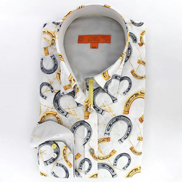 ORNATE HORSESHOE COLLECTION WOMENS  PRINT SHIRT - Premium Men's Patterned Shirt by Claudio Lugli | Bold Design, Tailored Fit, Best Printed Shirts