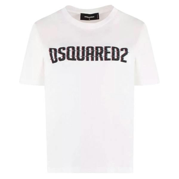 DSQUARED2 Logo Print Crew Neck White  T-Shirt S