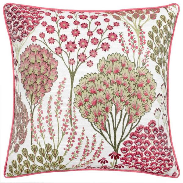 Wylder Ophelia Jacquard Floral Cushion Cover - Rednut - 