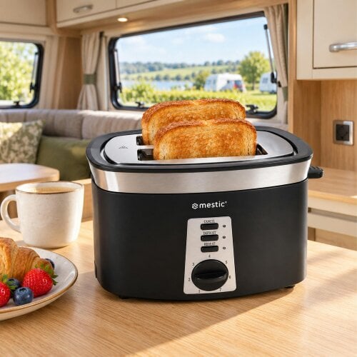 Mestic 2 Slice Toaster 920W Caravan Motorhome Campervan Wide with Bun Warmer