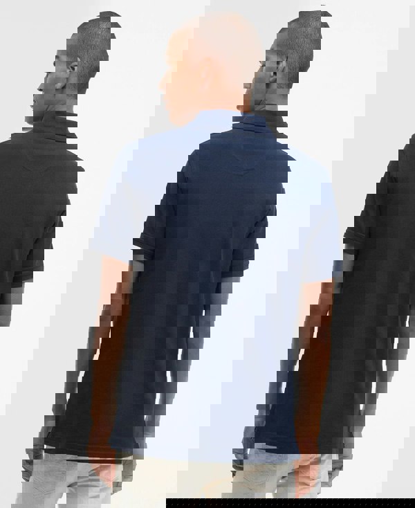 BARBOUR Tartan Pique Polo Shirt - Navy Blue