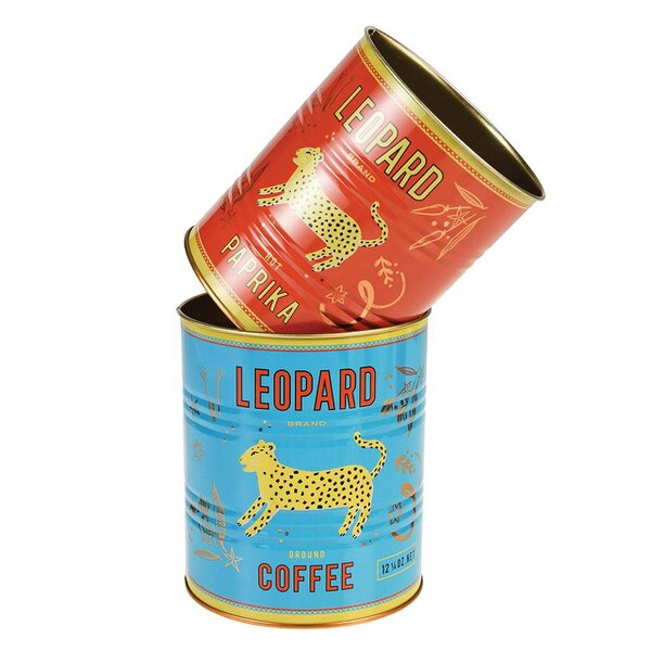 Love Frankie Leopard Print Storage Tins