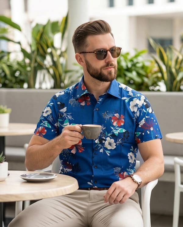 Pamoni Island Breeze Floral Short-Sleeve Shirt
