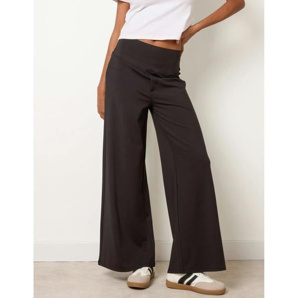 Blue Vanilla Wide Leg Soft Touch Trousers With Stretch