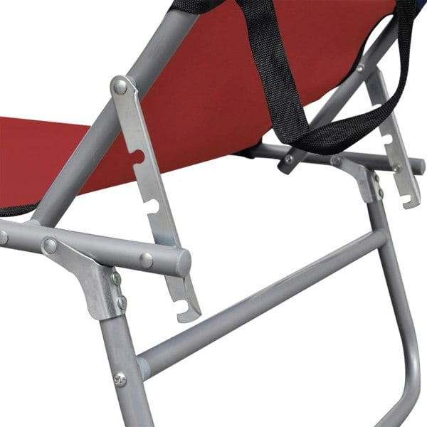 Berkfield Folding Sun Lounger with Canopy Red Aluminium