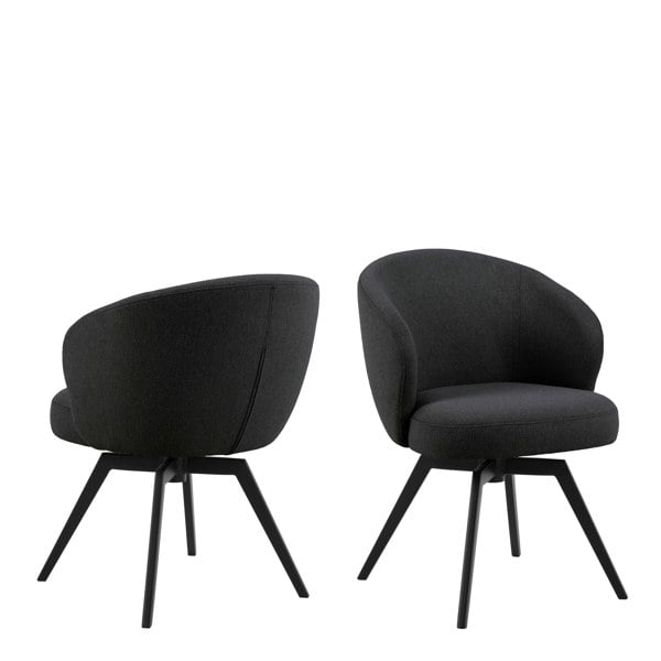 Furniture To Go Darlene Dining Chair with Armrest and Swivel Function in Black