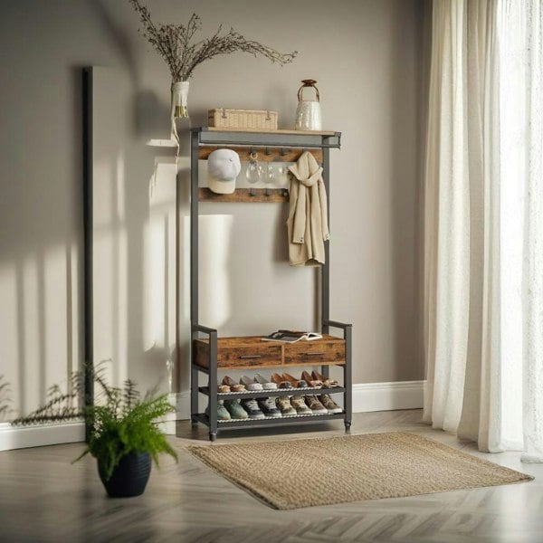 Modcraft Entryway Hall Tree with Shoe Bench and Storage