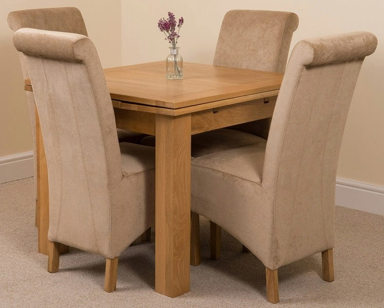 That's Furniture Richmond Small Extending Oak Dining Set with Montana Fabric Chairs