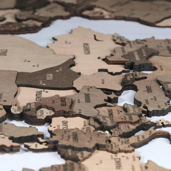 HYGRAD BUILT TO SURVIVE 3D Wooden World Map Wall Art – Vintage Rustic, 4 Sizes | HYGRAD®