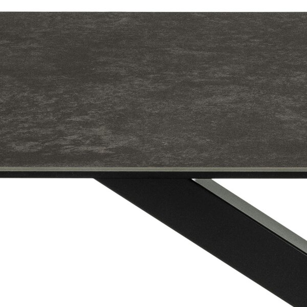 Wyld Haus Perth 160cm 6 Seater Black Ceramic Dining Table Industrial Black Metal Legs