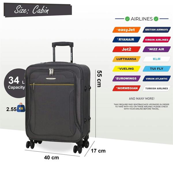 Snowball Lightweight Soft Luggage Travel Suitcases