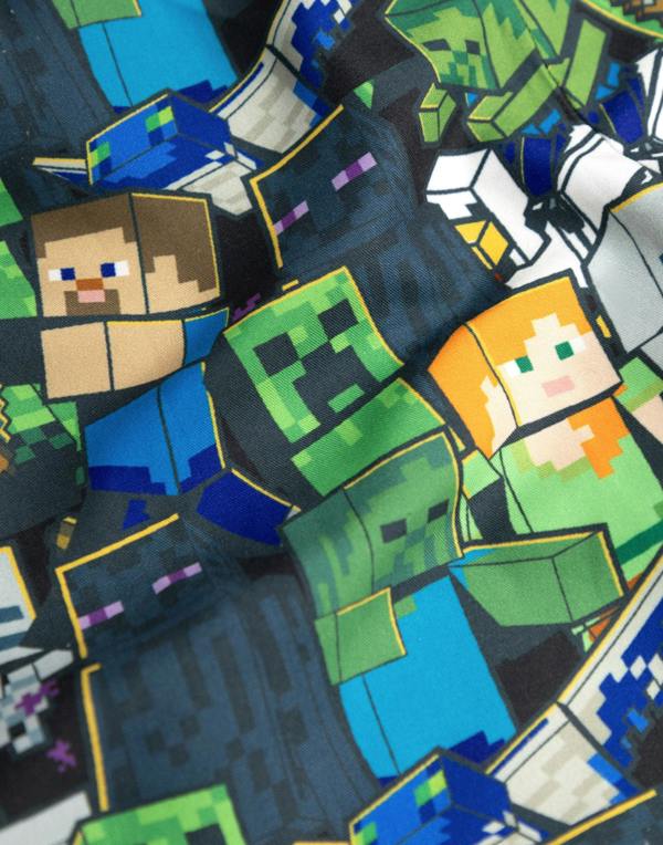 Vanilla Underground Minecraft Boys Green Oversized Character Swim Shorts