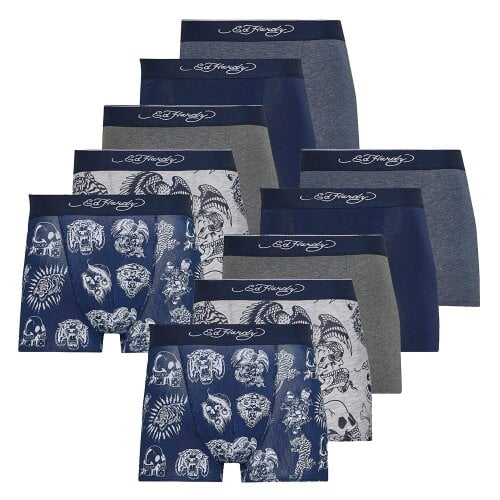 Ed Hardy 10 Pack Mens Boxer Shorts Cotton Stretch Underwear Multipack Lonty