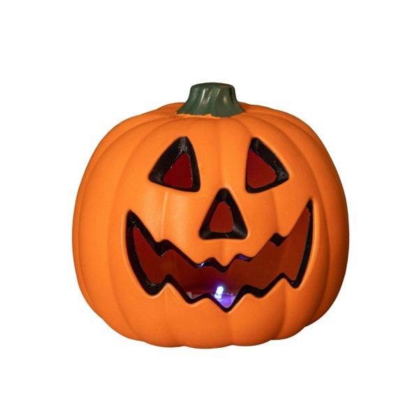 Samuel Alexander 21cm Battery Operated Light up Pumpkin Lantern with Multi-Coloured LEDs