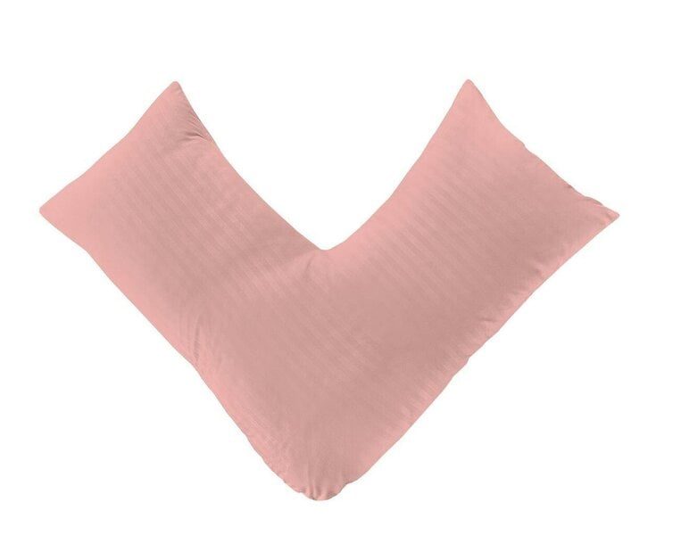 Night Zone Embossed Stripe Orthopaedic V Shaped Pillow – Brushed Microfibre Pillow with Case or Case Only - V Pillow Cover Only - Blush
