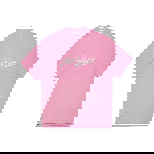 Acne Studios Embroidered Logo T-Shirt   in  Pink