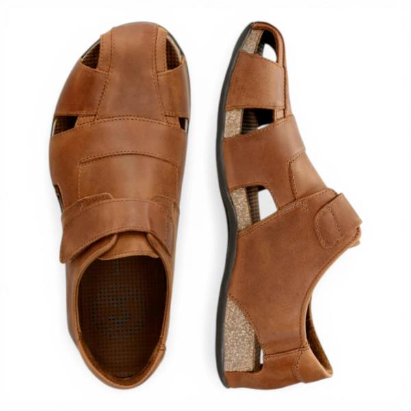 Panama Jack Fletcher Basics C5 - Men's Bark Brown Leather Sandals
