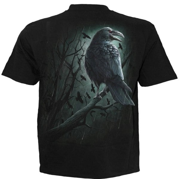 Spiral Direct Unisex Adult Shadow Raven T-Shirt - Black