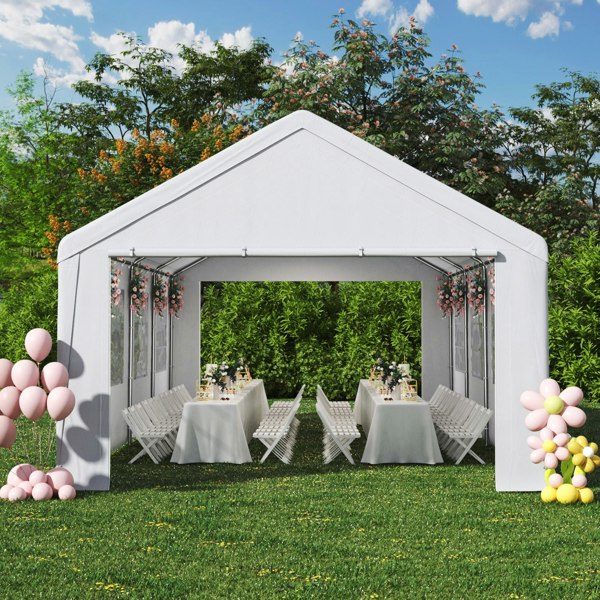 Living and Home 4*6m/4*8m Garden Party Tent with Removable Sidewalls and Doors