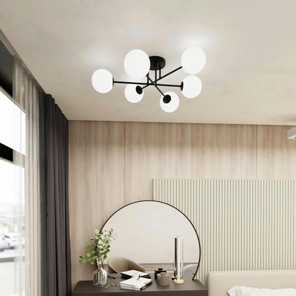 Emibig ROMA Ceiling lamp  6 x E14 Black with White Shade