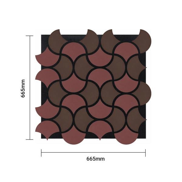Britwall Wave Arc Design Acoustic Wall Panel - Soundproof PET + MDF  Size: 665 x 665 x17 mm (Pack of 4)