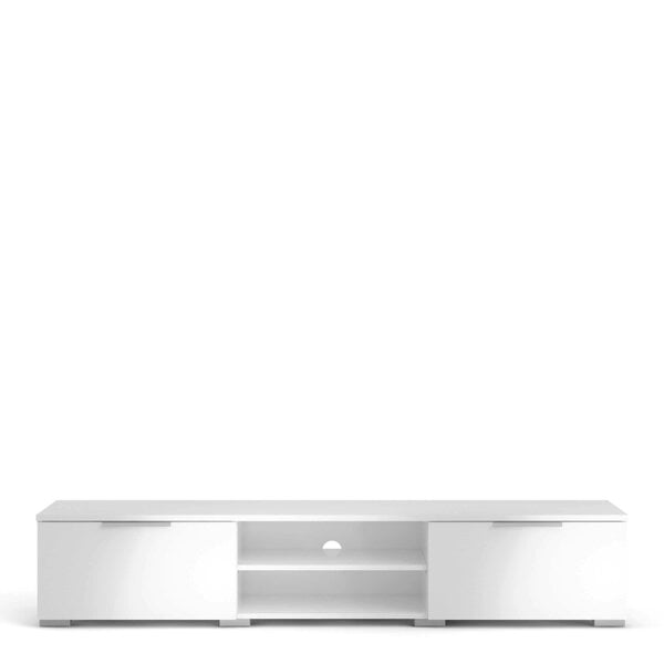 Wyld Haus Amberfield High Gloss White TV Unit 2 Drawers 2 Shelf