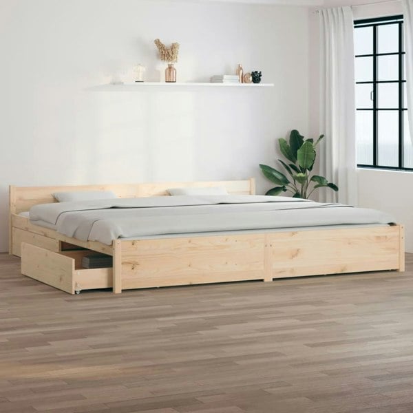 Berkfield Bed Frame with Drawers 180x200 cm Super King Size
