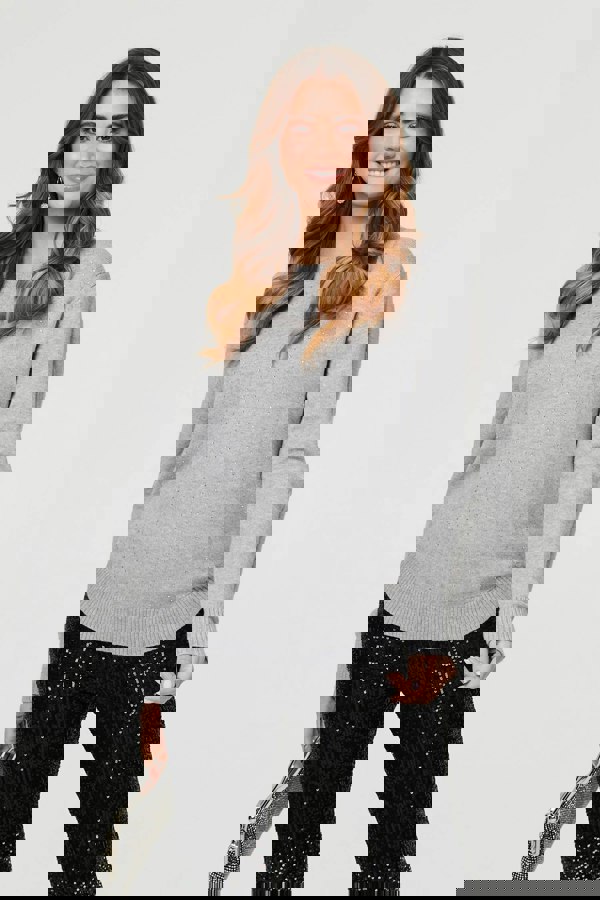 Grey | Sparkle Detail Relaxed Jumper
