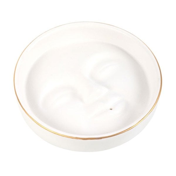 Serano White Moon Face Incense Stick Holder