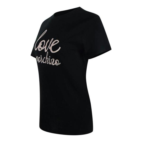 Moschino Love Moschino Bold Pink Logo Black T-Shirt