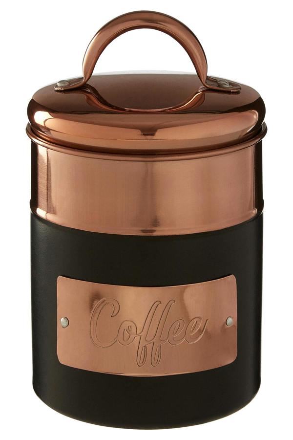 Interiors by Premier Prescott Charcoal And Copper Coffee Canister