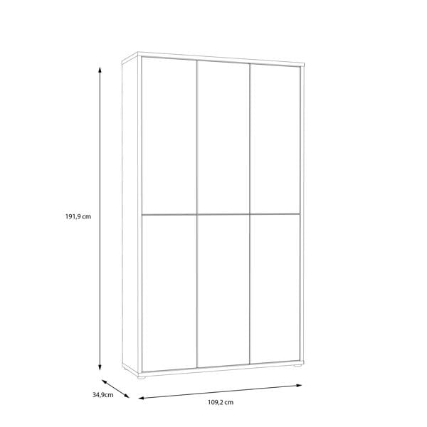 Furniture To Go Alice Springs Shoe cabinet with 6 Doors Push-to-Open in Artisan Oak and Light Grey Doors