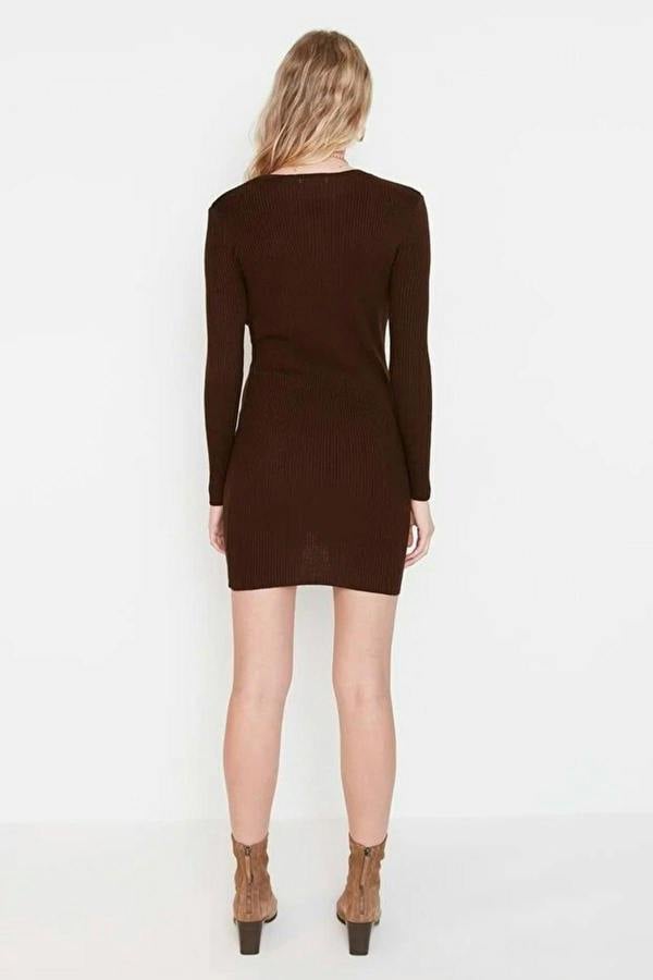 WOVCOR Mini Knit Dress with Gathered Detail