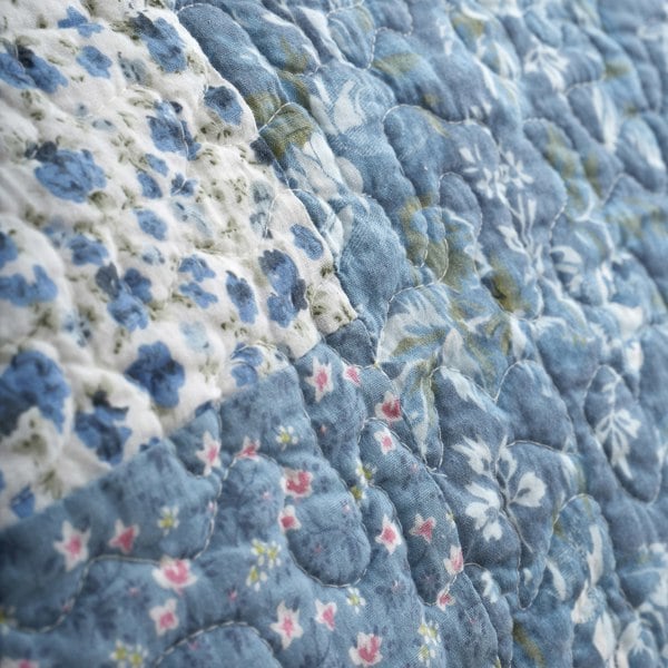 Bianca Limited Edition Cotton Floral Patchwork Bedspread Throw