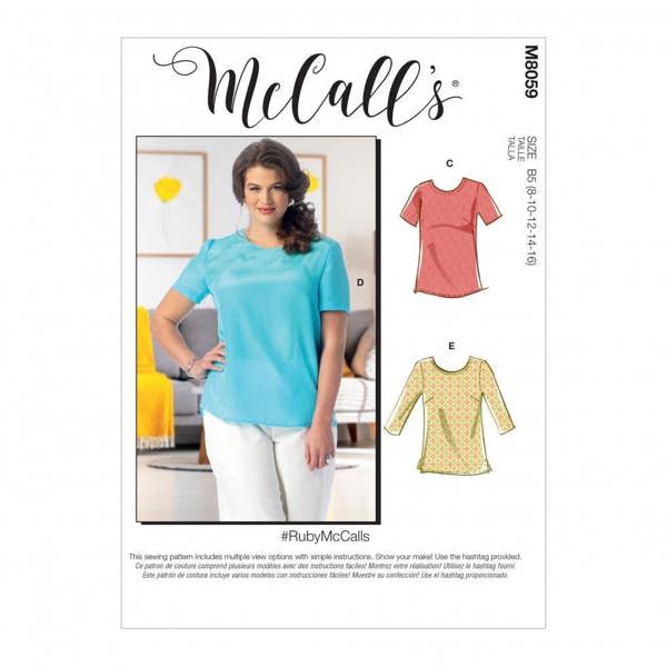 McCalls 8059 Paper Sewing Pattern – Women's Top & Tunic, Easy
