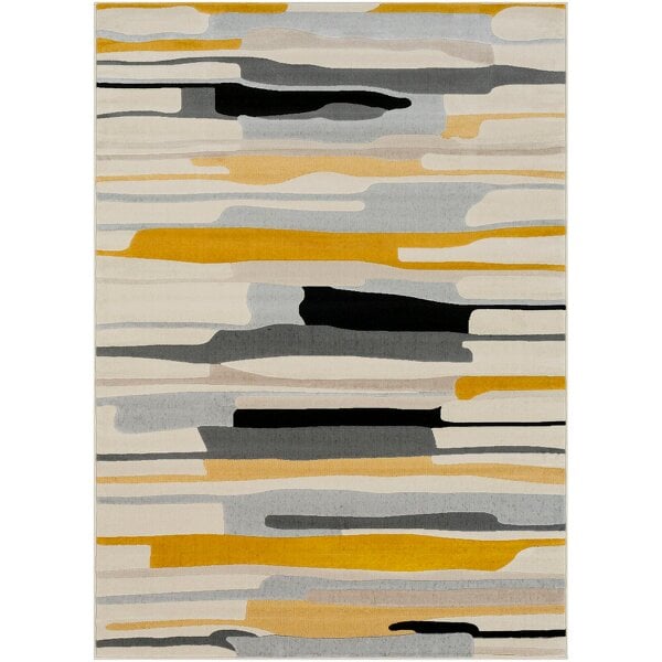 Livabliss City CIT2340 Modern Orange Yellow Grey Graphic Rug