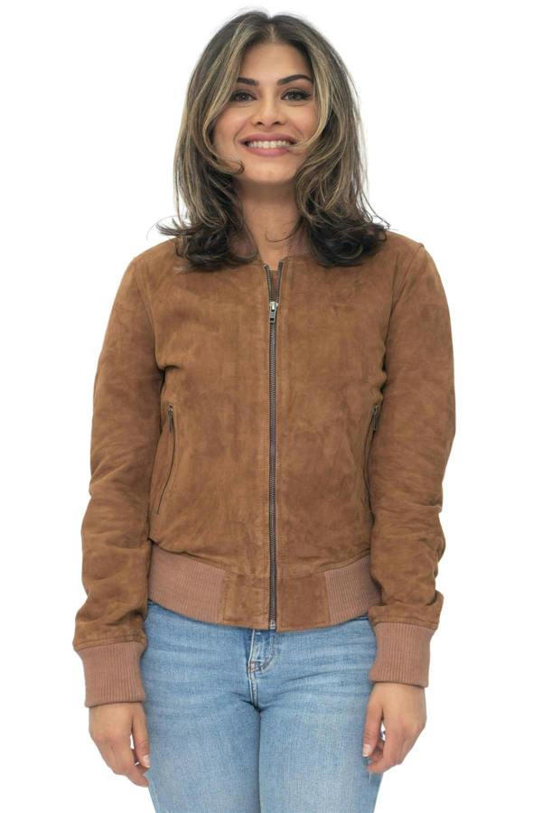 Infinity Leather Womens MA-1 Suede Bomber Jacket-Arnhem